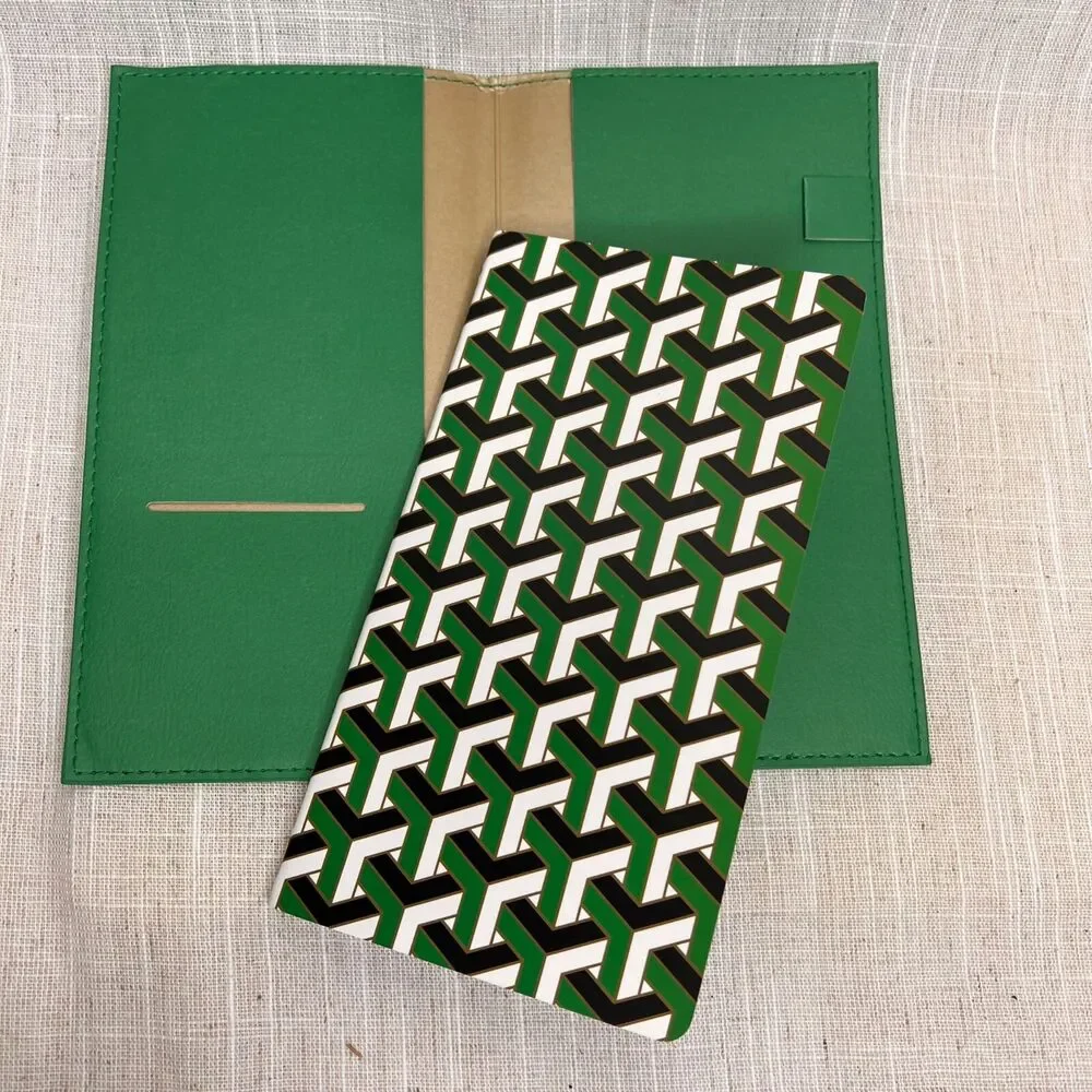 Jonathan Adler Faux Leather Tiger Travel Journal Green Safari Removable Folio